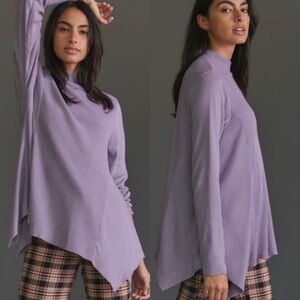 NWT Anthropologie T.la Handkerchief Hem Thermal Tunic Top in Lavender